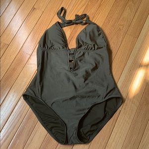 Mossimo Olive Halter Swimsuit